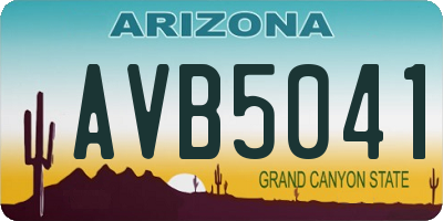 AZ license plate AVB5041