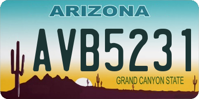 AZ license plate AVB5231