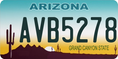 AZ license plate AVB5278