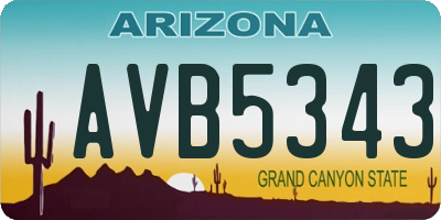 AZ license plate AVB5343