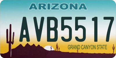 AZ license plate AVB5517