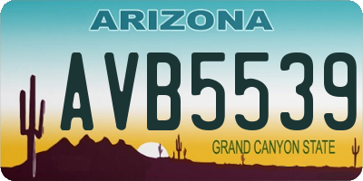 AZ license plate AVB5539