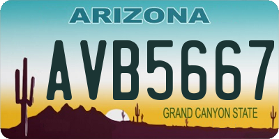 AZ license plate AVB5667