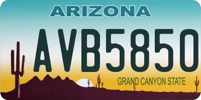 AZ license plate AVB5850