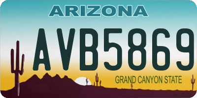 AZ license plate AVB5869
