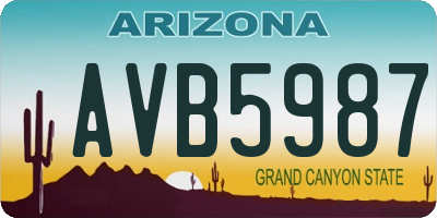AZ license plate AVB5987