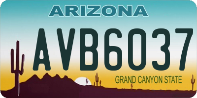 AZ license plate AVB6037