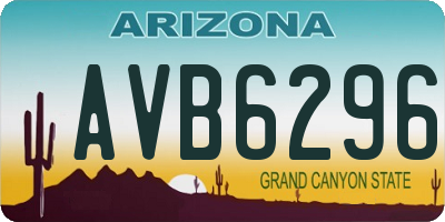 AZ license plate AVB6296