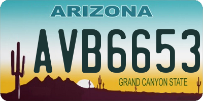 AZ license plate AVB6653