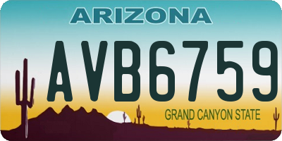 AZ license plate AVB6759