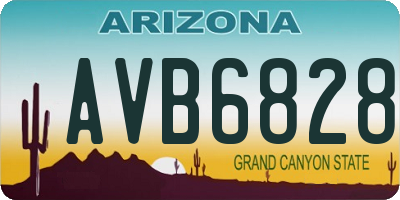 AZ license plate AVB6828