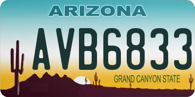 AZ license plate AVB6833