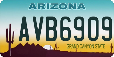 AZ license plate AVB6909