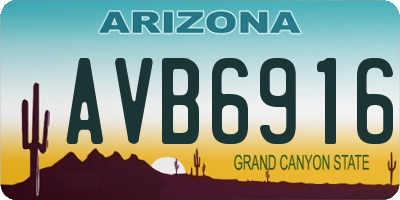 AZ license plate AVB6916