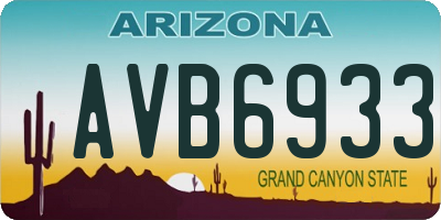 AZ license plate AVB6933