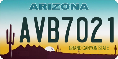AZ license plate AVB7021