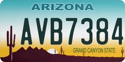 AZ license plate AVB7384