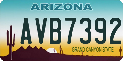 AZ license plate AVB7392