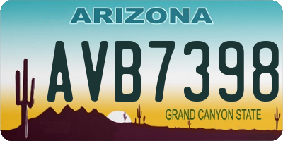 AZ license plate AVB7398