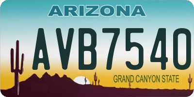 AZ license plate AVB7540