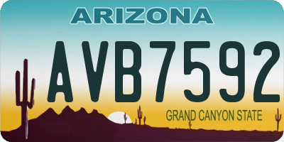 AZ license plate AVB7592