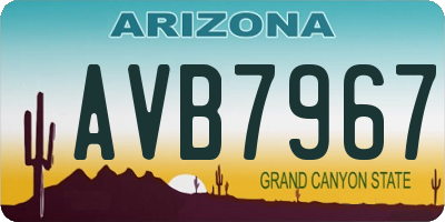 AZ license plate AVB7967