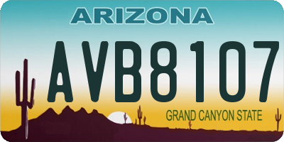 AZ license plate AVB8107
