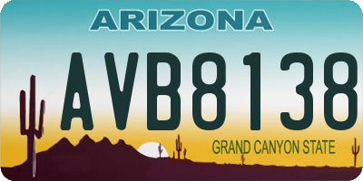 AZ license plate AVB8138