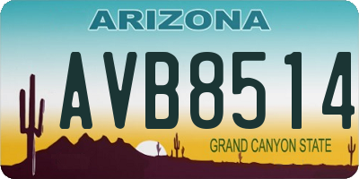 AZ license plate AVB8514