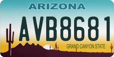 AZ license plate AVB8681