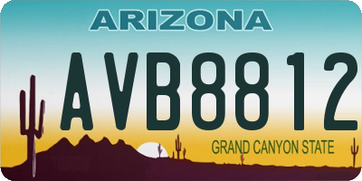 AZ license plate AVB8812