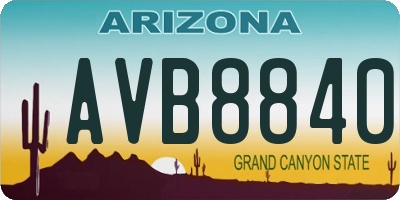 AZ license plate AVB8840
