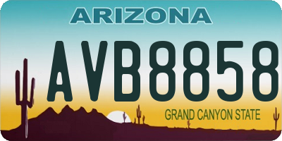 AZ license plate AVB8858