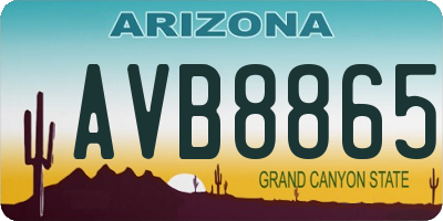 AZ license plate AVB8865