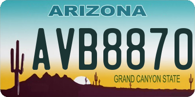 AZ license plate AVB8870