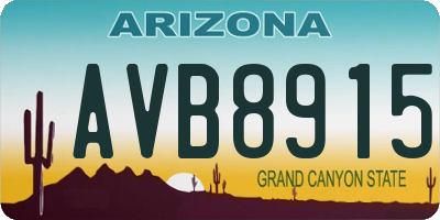 AZ license plate AVB8915