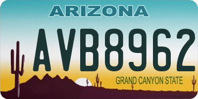 AZ license plate AVB8962