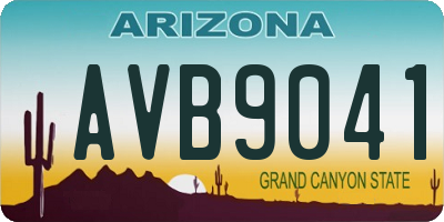 AZ license plate AVB9041