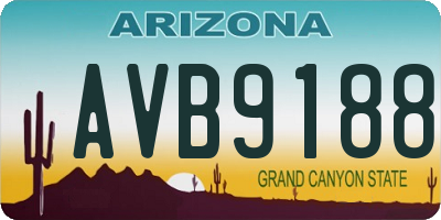 AZ license plate AVB9188