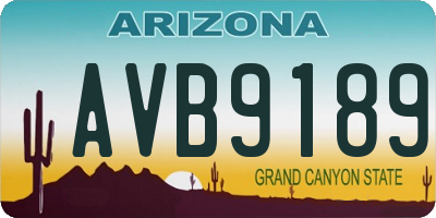 AZ license plate AVB9189