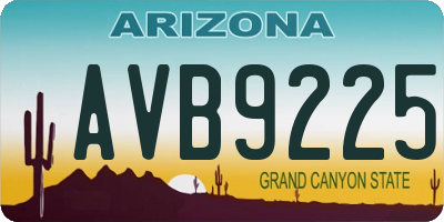 AZ license plate AVB9225