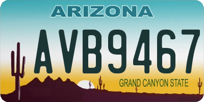 AZ license plate AVB9467