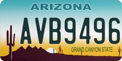AZ license plate AVB9496