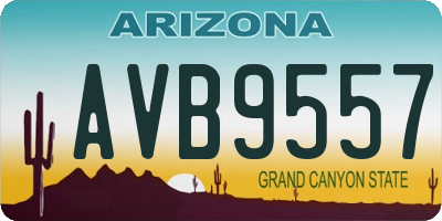 AZ license plate AVB9557
