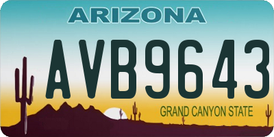 AZ license plate AVB9643
