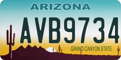 AZ license plate AVB9734