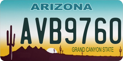 AZ license plate AVB9760