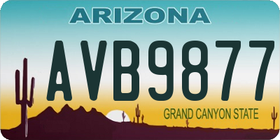 AZ license plate AVB9877
