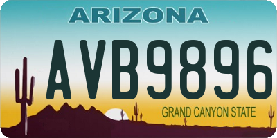 AZ license plate AVB9896