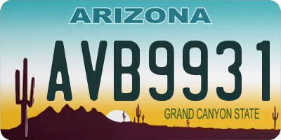 AZ license plate AVB9931